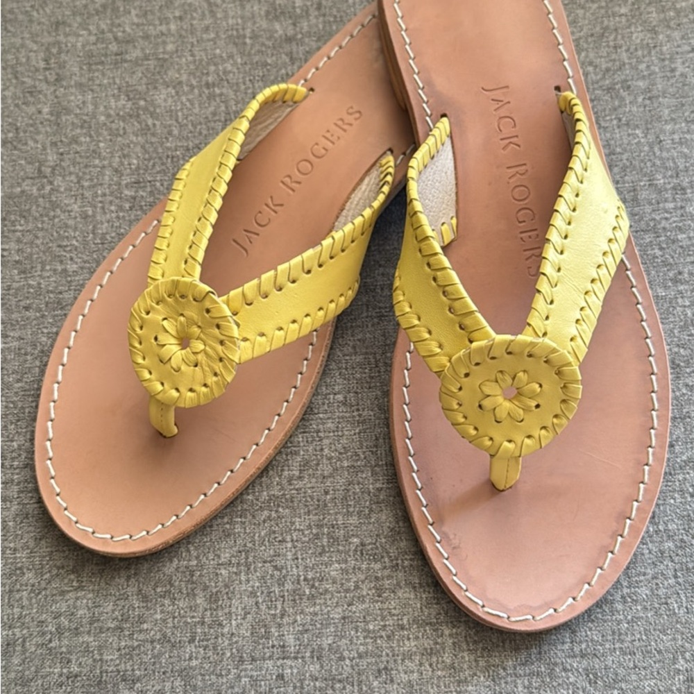 Jack Rogers Yellow Crochet Sandals